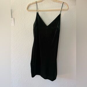 Elegant Green Velvet Dress